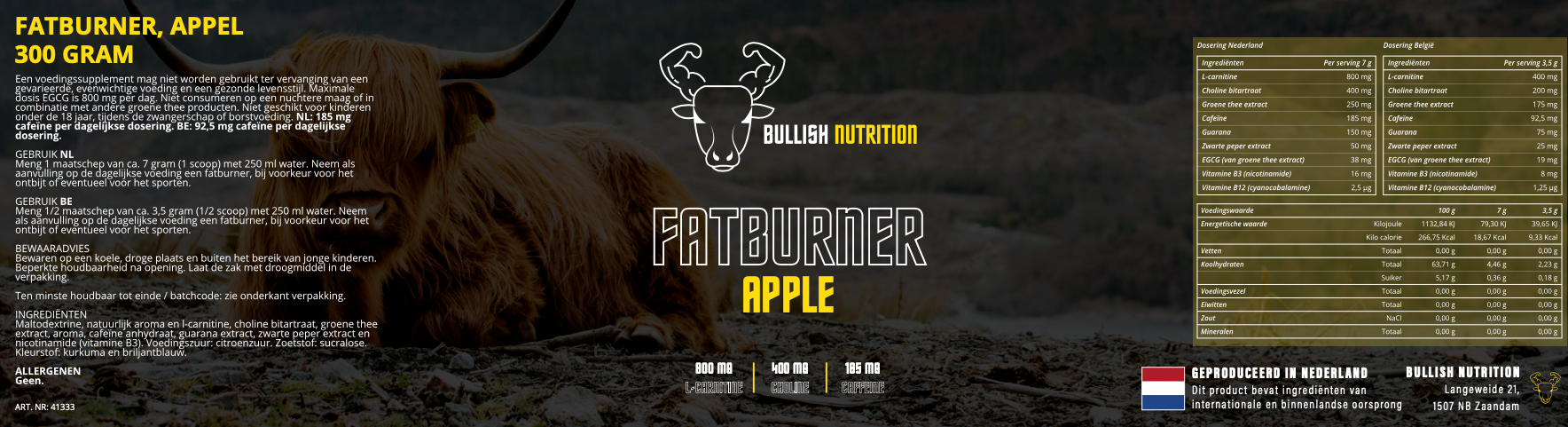 Fatburner, Appel - 300 gram